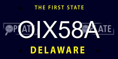 OIX58A Delaware License Plate