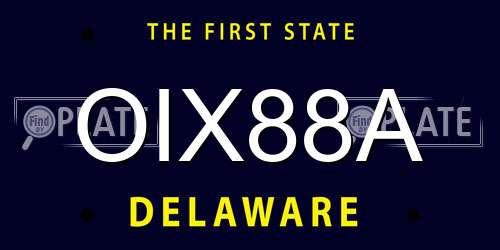 OIX88A Delaware License Plate