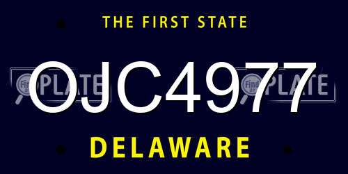 OJC4977 Delaware License Plate