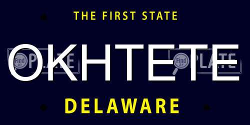 OKHTETE Delaware License Plate