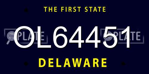 OL64451 Delaware License Plate