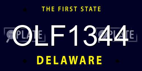 OLF1344 Delaware License Plate
