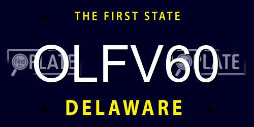 OLFV60 Delaware License Plate