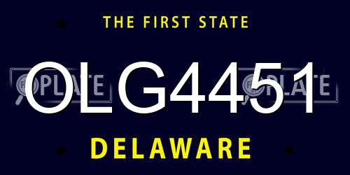 OLG4451 Delaware License Plate