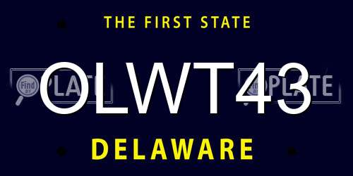 OLWT43 Delaware License Plate