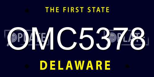 OMC5378 Delaware License Plate