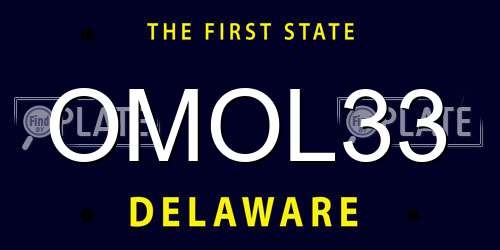 OMOL33 Delaware License Plate