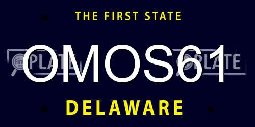 OMOS61 Delaware License Plate