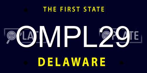 OMPL29 Delaware License Plate