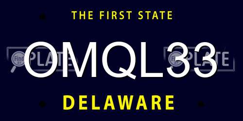 OMQL33 Delaware License Plate
