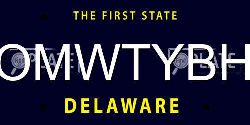 OMWTYBH Delaware License Plate