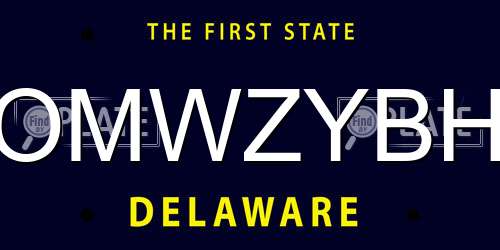 OMWZYBH Delaware License Plate