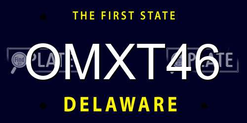 OMXT46 Delaware License Plate