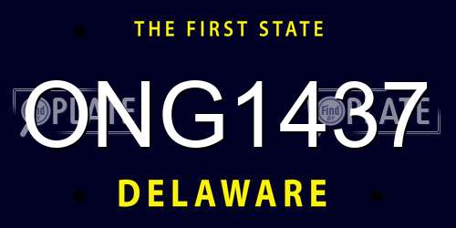 ONG1437 Delaware License Plate