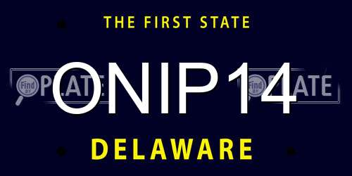 ONIP14 Delaware License Plate