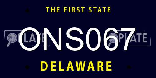 ONS067 Delaware License Plate
