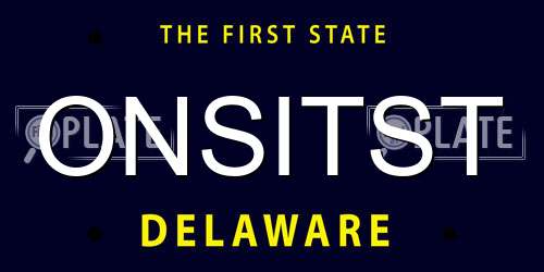 ONSITST Delaware License Plate