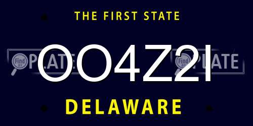 OO4Z2I Delaware License Plate