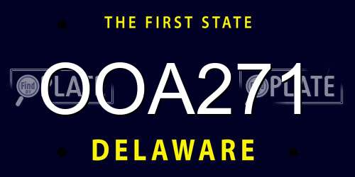 OOA271 Delaware License Plate