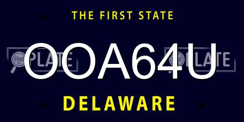 OOA64U Delaware License Plate