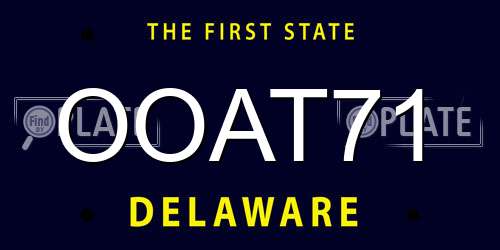 OOAT71 Delaware License Plate