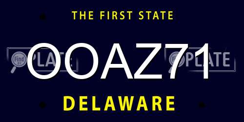 OOAZ71 Delaware License Plate