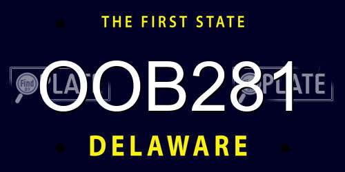 OOB281 Delaware License Plate