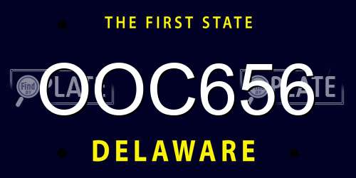 OOC656 Delaware License Plate