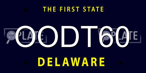 OODT60 Delaware License Plate