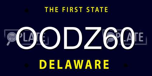 OODZ60 Delaware License Plate