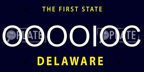 OOOOIOC Delaware License Plate