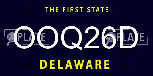 OOQ26D Delaware License Plate