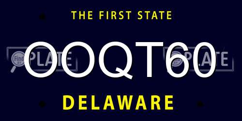 OOQT60 Delaware License Plate