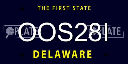 OOS28I Delaware License Plate
