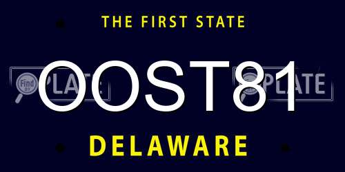 OOST81 Delaware License Plate