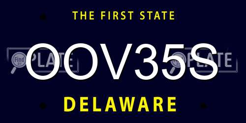 OOV35S Delaware License Plate
