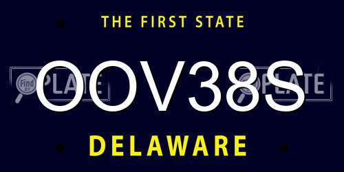 OOV38S Delaware License Plate