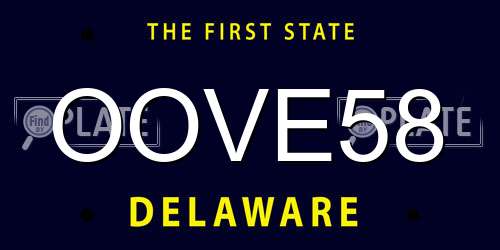 OOVE58 Delaware License Plate