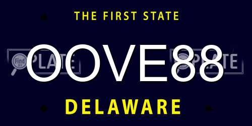OOVE88 Delaware License Plate