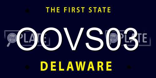 OOVS03 Delaware License Plate