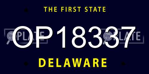 OP18337 Delaware License Plate