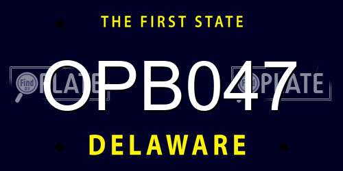 OPB047 Delaware License Plate
