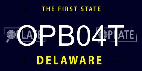 OPB04T Delaware License Plate