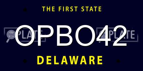 OPBO42 Delaware License Plate