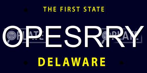 OPESRRY Delaware License Plate