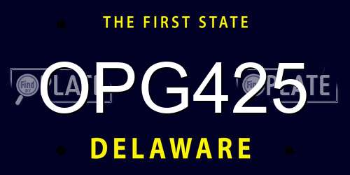 OPG425 Delaware License Plate