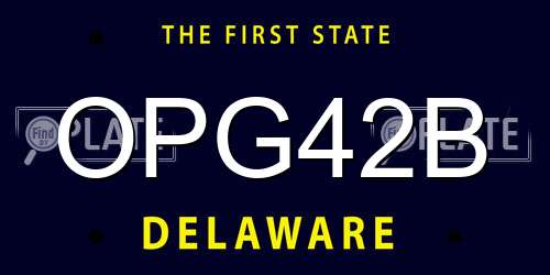 OPG42B Delaware License Plate