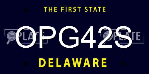 OPG42S Delaware License Plate