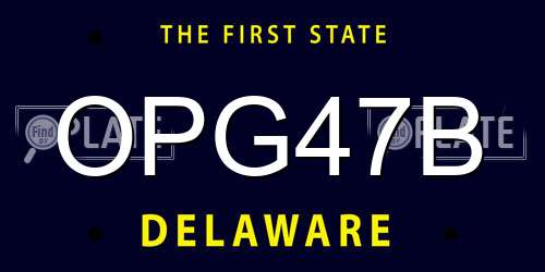 OPG47B Delaware License Plate