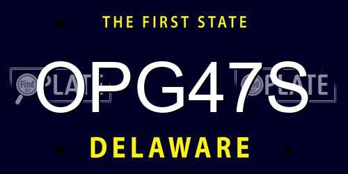 OPG47S Delaware License Plate